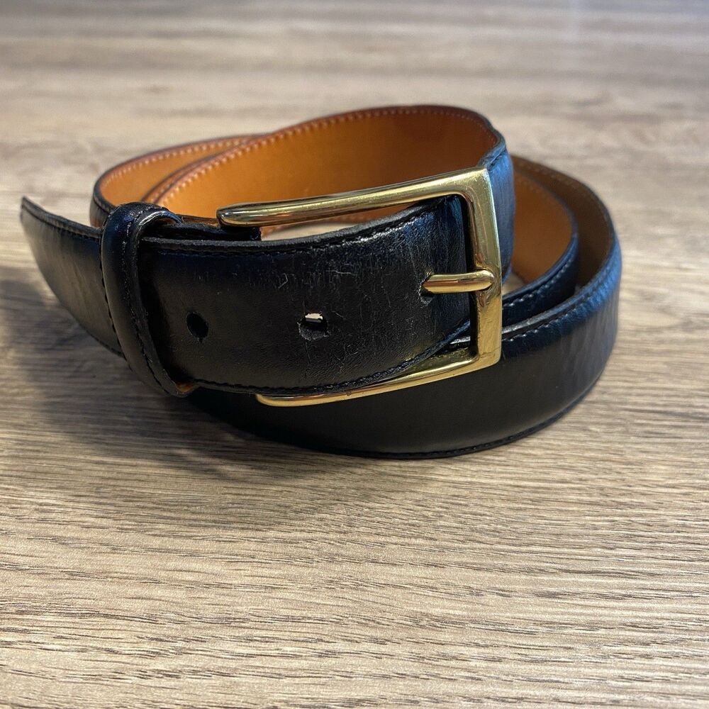 Martin Dingman Genuine Calfskin Black Belt 40 Made by Hand In America 10050